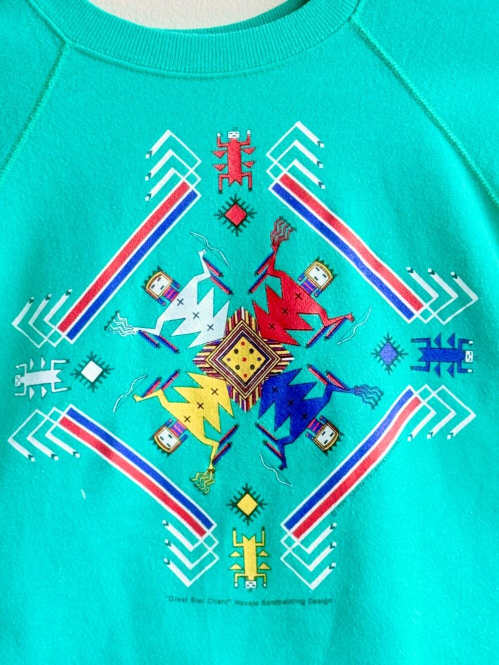 Vintage Crewneck Sweatshirt New Mexico XL Turquoise Navajo
